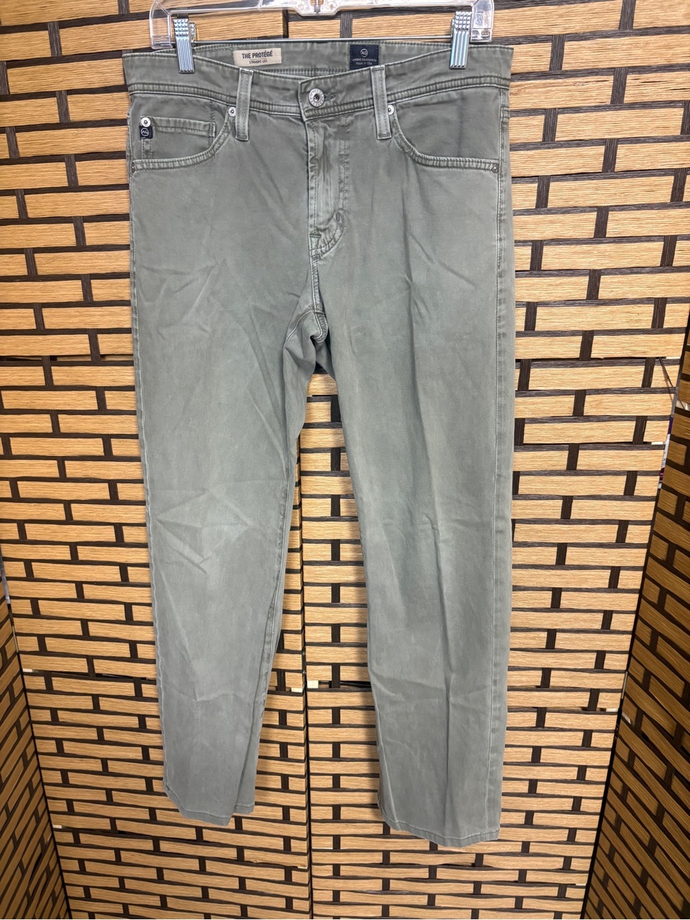AG Adriano goldschmied the protege straight leg olive green jeans size 30